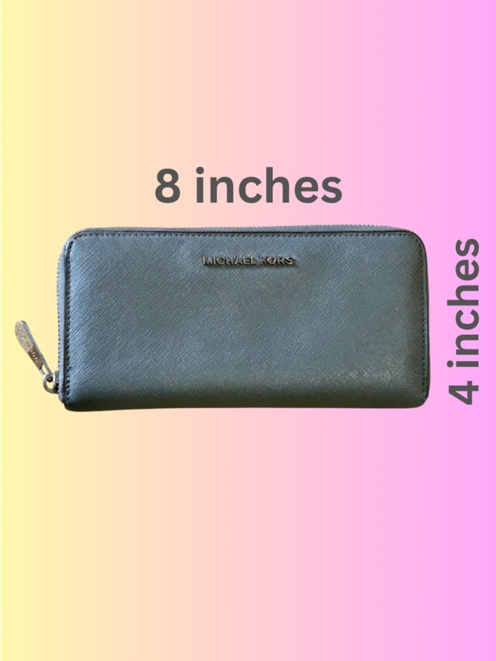 MICHAEL KORS Jet Set Large Multifunction Wallet Charcoal Gray Saffiano Leather - Picture 3 of 9